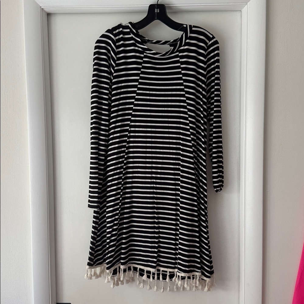 Kori Black and White Striped Dress